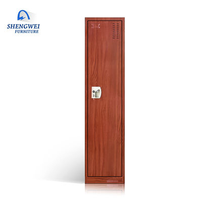 Quần áo một cánh tủ quần áo Tủ quần áo kim loại Locker với màu gỗ