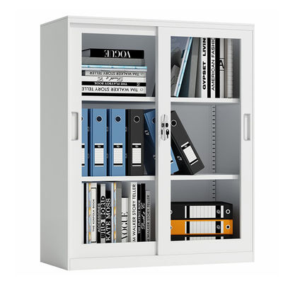 Cửa trượt 2 giá có thể điều chỉnh Tủ khóa nửa chiều cao bằng thép để lưu trữ tệp