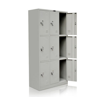 9 cửa kim loại Phòng tập thể dục bằng thép Tủ khóa nhiều cửa cho phòng thay đồ