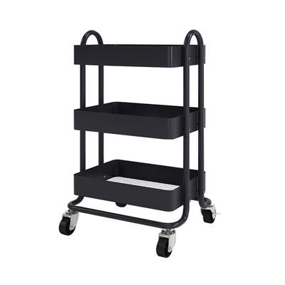 3 tầng Rolling Utility 4 Caster Kitchen Storage Xe đẩy