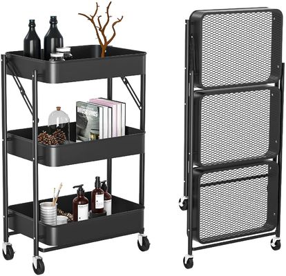 Gấp Xe đẩy lưu trữ kim loại ODM di động cho nhà bếp
