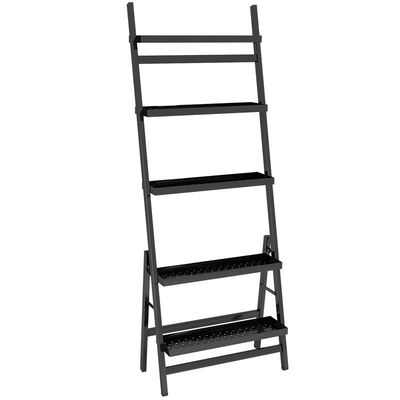 Phòng khách Giá kệ thép chậu hoa 5 tầng màu đen