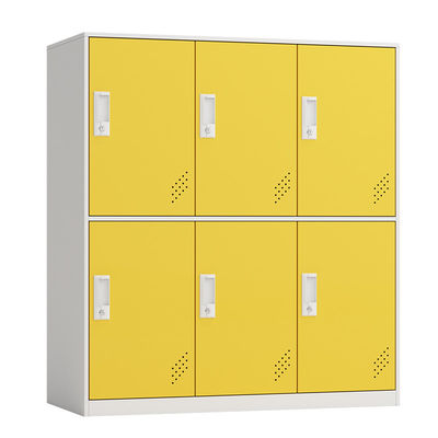 Hộp lưu trữ kim loại trường học kích thước nhỏ 6 cửa tủ khóa cho trẻ em
