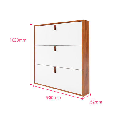 Màu gỗ Tủ lưu trữ kim loại 3 tầng Tủ lưu trữ giày dép hiện đại có tay cầm