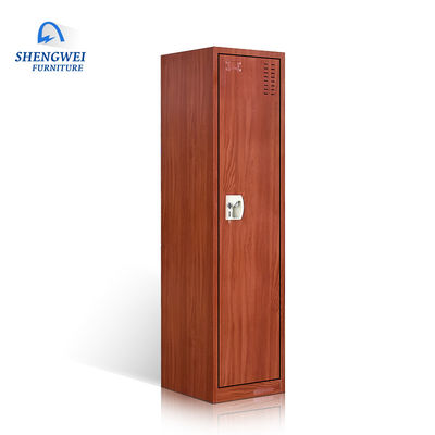 Quần áo một cánh tủ quần áo Tủ quần áo kim loại Locker với màu gỗ