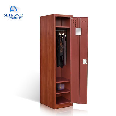 Quần áo một cánh tủ quần áo Tủ quần áo kim loại Locker với màu gỗ