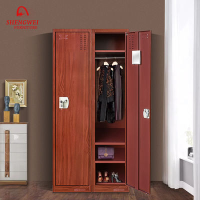 Quần áo một cánh tủ quần áo Tủ quần áo kim loại Locker với màu gỗ