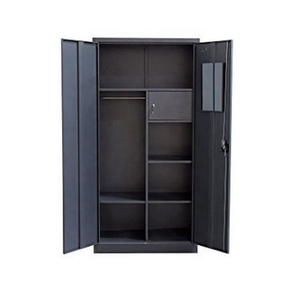 Phòng ngủ Cửa đôi thẳng đứng 180cm Tủ đựng quần áo bằng kim loại với Hộp an toàn