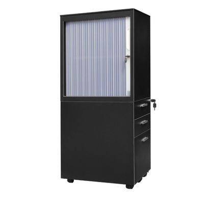 Bốn bánh xe Tambour Cửa cuốn Tủ thép có bệ đỡ