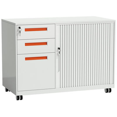 Bốn bánh xe Tambour Cửa cuốn Tủ thép có bệ đỡ
