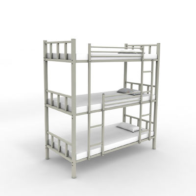 Trường học Ký túc xá Người lớn 3 lớp Giường màu xám Kim loại 3 giường bằng thép Giường tầng