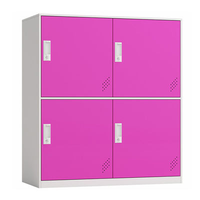 Màu hồng xanh bốn cửa H1000 * W900 * D400mm Tủ khóa nửa chiều cao cho trường tiểu học