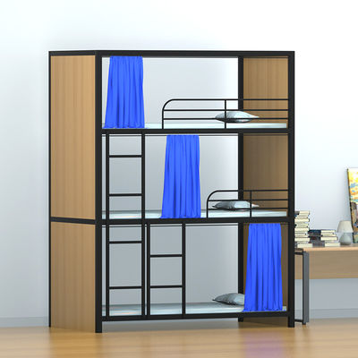 Ba lớp lưới thép khách sạn Giường gác xép bằng thép có rèm