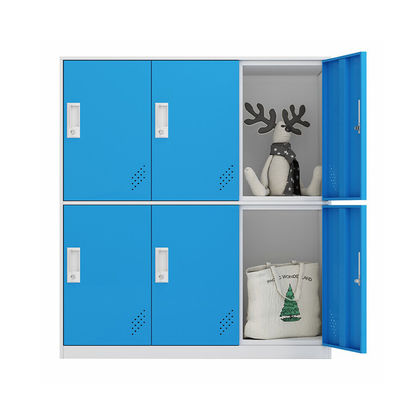 6 cánh cửa bằng kim loại đầy màu sắc Tủ đựng đồ bằng thép nửa chiều cao cho trẻ em