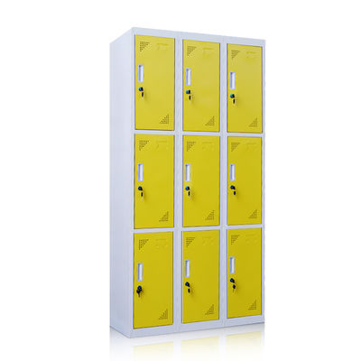 9 cửa Chiều cao đầy đủ Tủ khóa Sotrage nhiều cửa cho gia đình và trường học