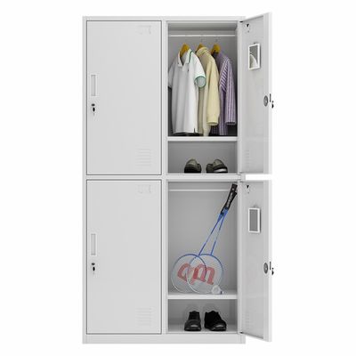 Phòng ngủ tập thể 2 tầng 4 cửa Tủ đựng quần áo bằng kim loại cho phòng thay đồ