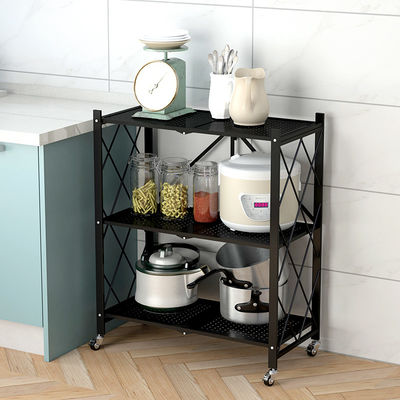 3 lớp kim loại nhỏ Hiển thị kệ gấp thép lưu trữ kệ kệ cho nhà