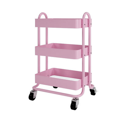 3 tầng Rolling Utility 4 Caster Kitchen Storage Xe đẩy
