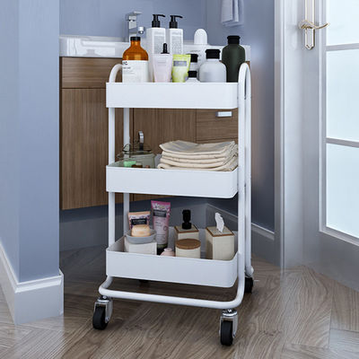 3 tầng Rolling Utility 4 Caster Kitchen Storage Xe đẩy