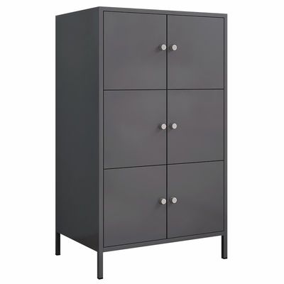 6 cửa bằng thép Chân cao Tủ khóa nửa chiều cao để sử dụng tại nhà
