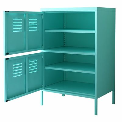 Chân đế cao Hai cửa Tủ khóa nửa chiều cao bằng thép dọc cho gia đình