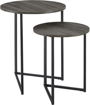 Bàn lưu trữ kim loại tròn bên cạnh cơ sở phòng khách 24 &quot;H Bàn cuối nhỏ