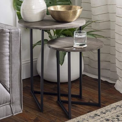Bàn lưu trữ kim loại tròn bên cạnh cơ sở phòng khách 24 &quot;H Bàn cuối nhỏ