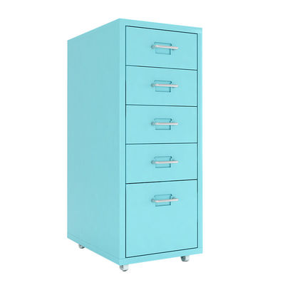 Trang chủ 5 ngăn kéo Tủ lưu trữ có thể di chuyển cao 690mm màu xanh lam có bánh xe