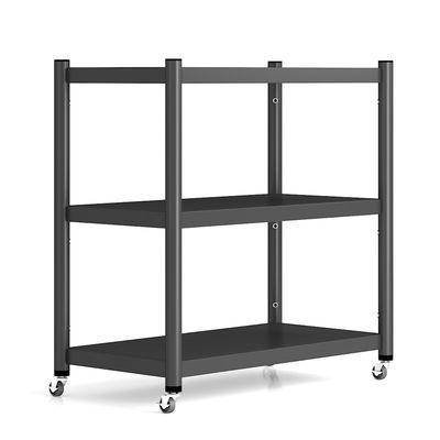 Thiết bị nhà bếp Ống tròn màu đen Giá lưu trữ kim loại 3 tầng