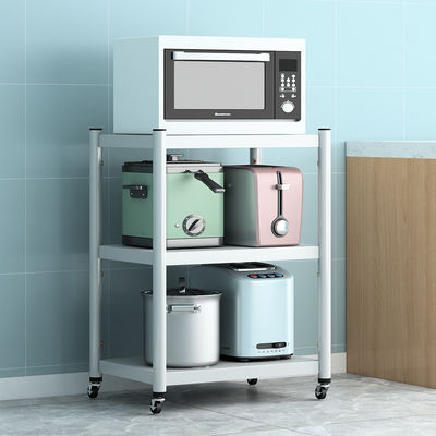 Thiết bị nhà bếp Ống tròn màu đen Giá lưu trữ kim loại 3 tầng