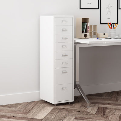Tổ chức kim loại lưu trữ màu trắng 8 ngăn kéo Tủ đựng hồ sơ phẳng