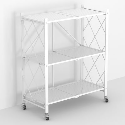 3 kệ có thể gập lại được giá kệ thép giặt có bánh xe