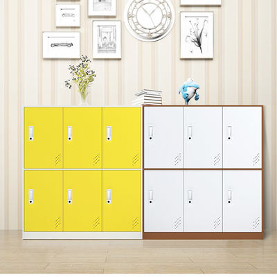 Hộp lưu trữ kim loại trường học kích thước nhỏ 6 cửa tủ khóa cho trẻ em