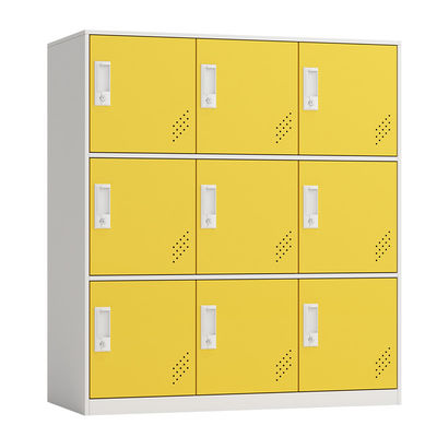 9 cửa Túi lưu trữ bằng kim loại Tủ thép nửa chiều cao Tủ đựng đồ Văn phòng tại nhà