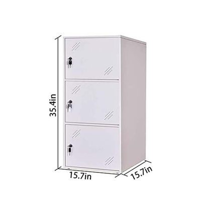 Màu trắng 3 cửa được lắp ráp và kết hợp Văn phòng nửa chiều cao Tủ khóa bằng kim loại