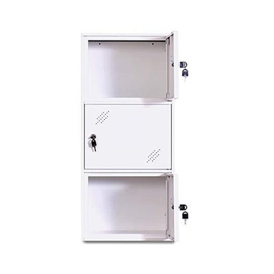Màu trắng 3 cửa được lắp ráp và kết hợp Văn phòng nửa chiều cao Tủ khóa bằng kim loại