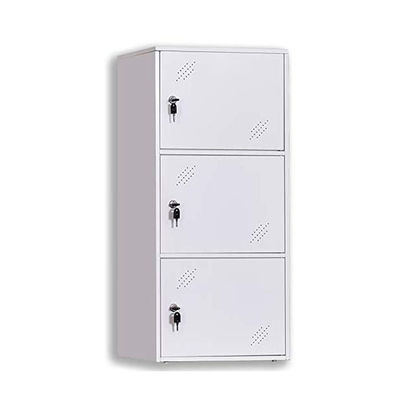 Màu trắng 3 cửa được lắp ráp và kết hợp Văn phòng nửa chiều cao Tủ khóa bằng kim loại