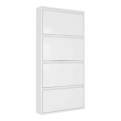 Nội thất gia đình Tủ lưu trữ giày bằng kim loại Màu trắng 4 lớp