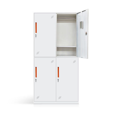 Phòng tập thể dục Trang chủ đôi Màu lưu trữ Tủ đựng đồ bằng kim loại Tủ quần áo 4 cửa Khung mỏng